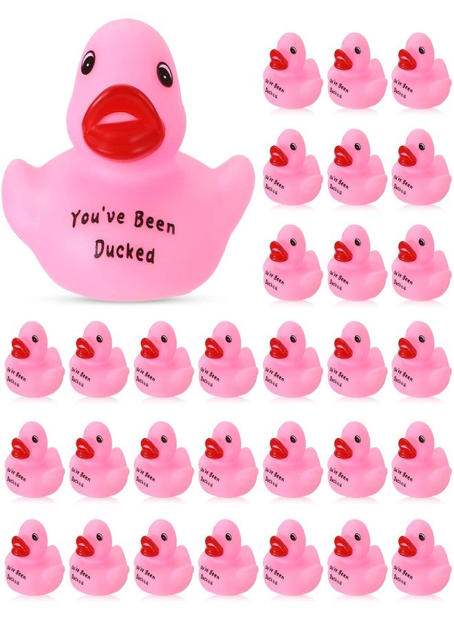 Raiten 30 Pcs Pink Rubber Ducks You've Been Ducks Shower Rubber Ducks 2.16 Inch Rubber Ducks Small Ducks Float Bathtub Toys Party Favor for Birthday Carnival Ducking Game - Image 1