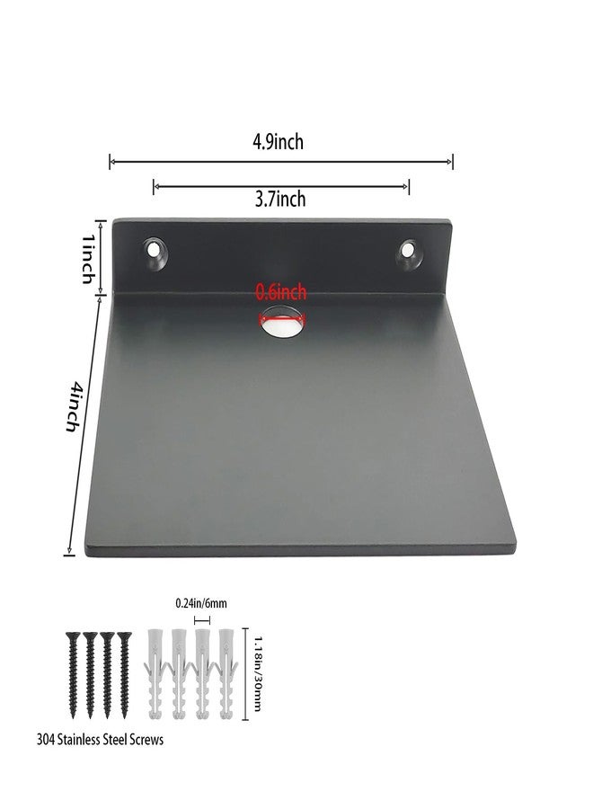 YUjieSTC Floating Shelves,3.0mm Aluminum Alloy Wall Mounted, Small Hanging Shelf, for Bathroom, Bedroom, Living Room, Kitchen(Black 4.9 in, Set of 2) - Image 2