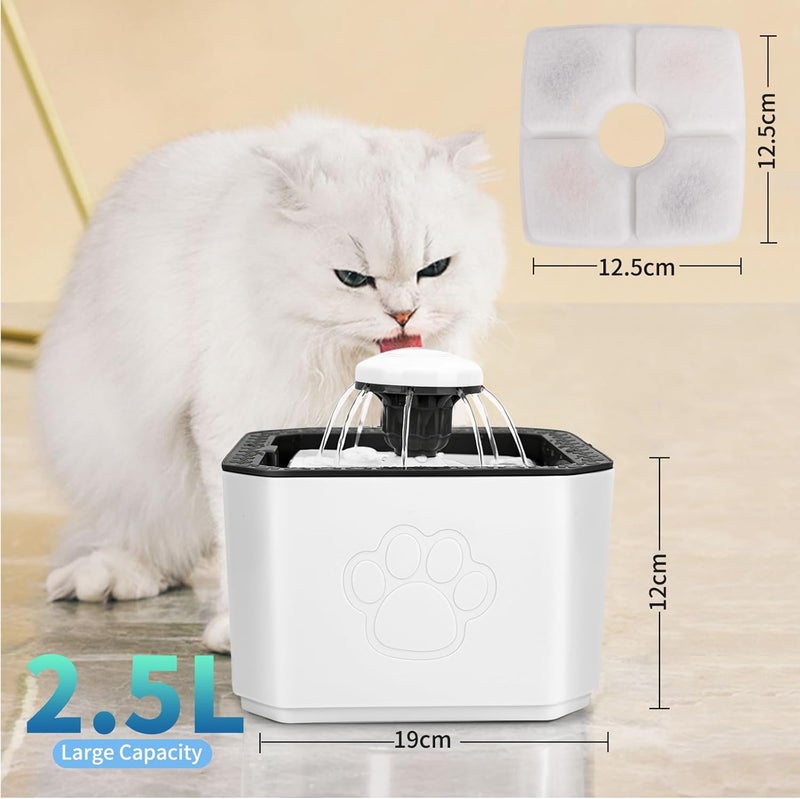 2.5L Automatic Cat Water Fountain - Super Silent Pet Drinking Fountain with 3 Water Flow Modes & 3 Filters - Image 5