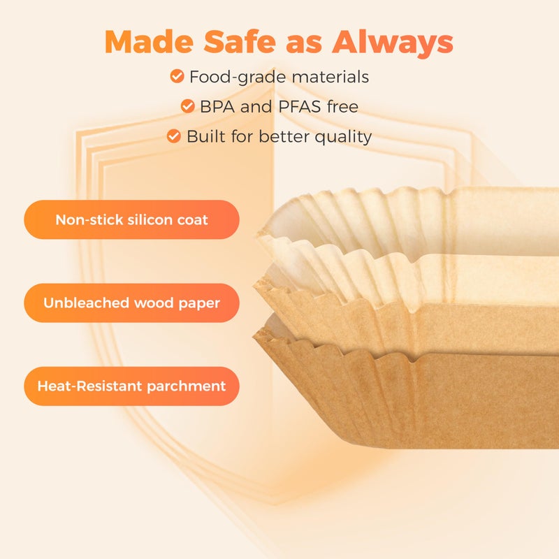Tastee Air Fryer Liners 100Pcs - Design for 3-6QT Air Fryer Baskets, Oil-Absorbent Disposable Paper Liners, 450Â°F Heat Resistant, Custom Fit - Image 4