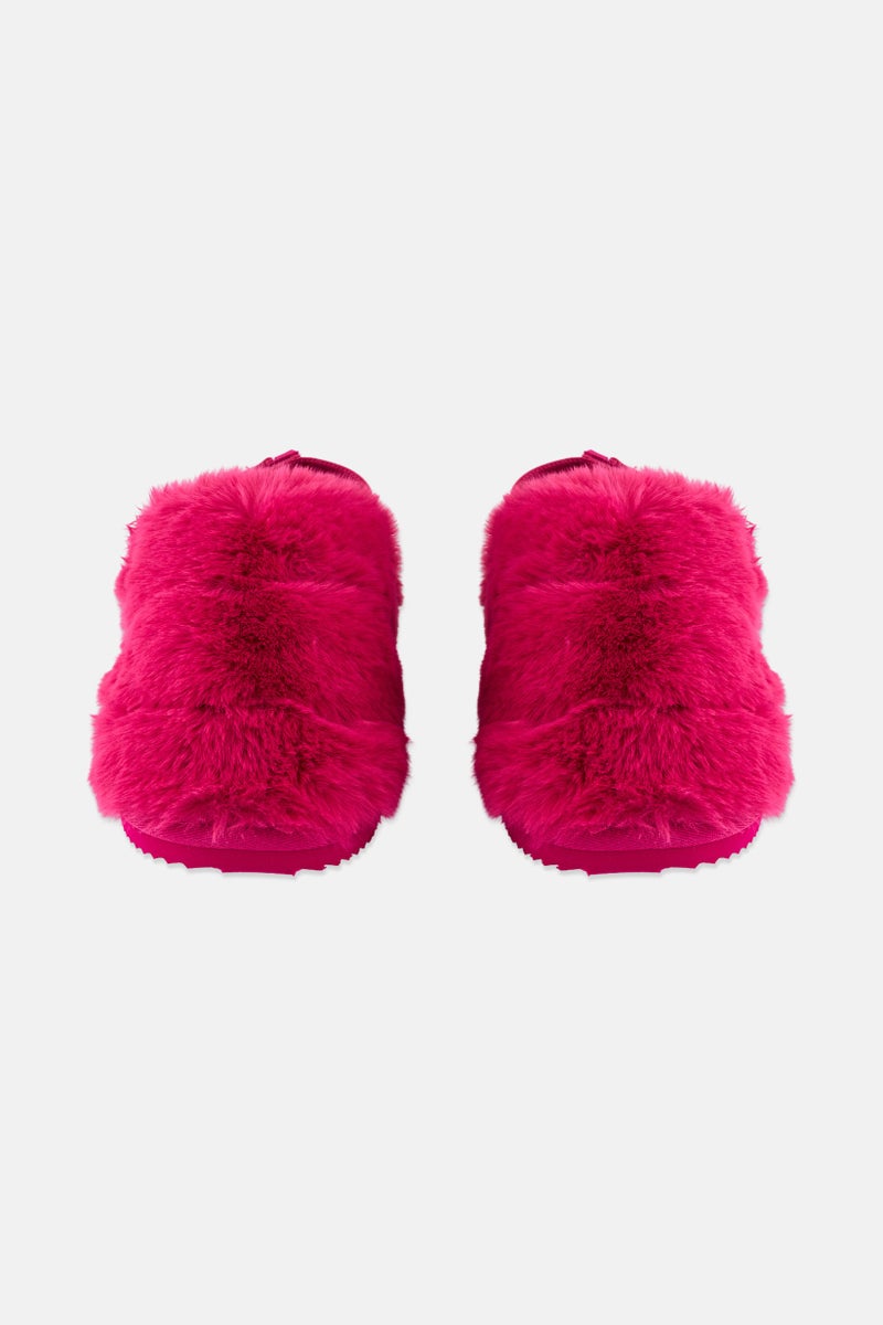 Michael Kors Women Medium Elsie Faux Fur Slippers, Pink - Image 4
