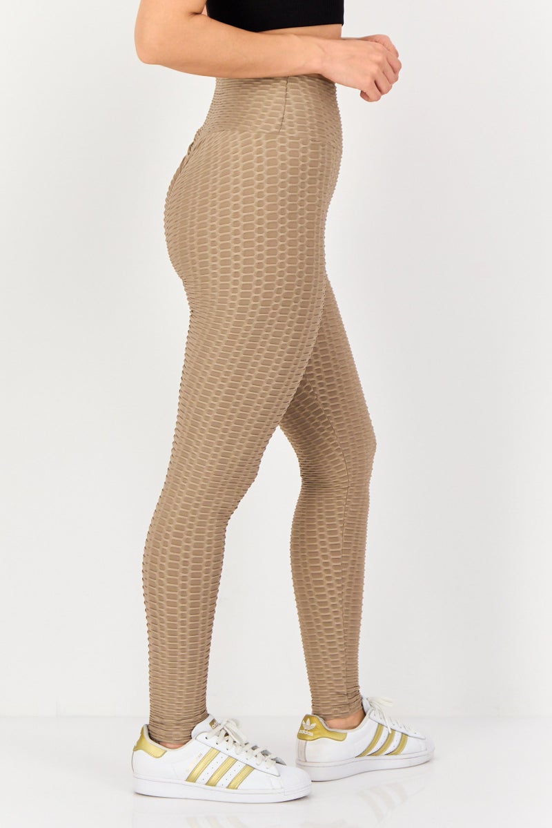 FOREVER 21  leggings تدريب للياقة البدنية للنساء، لون بني فاتح - Image 2