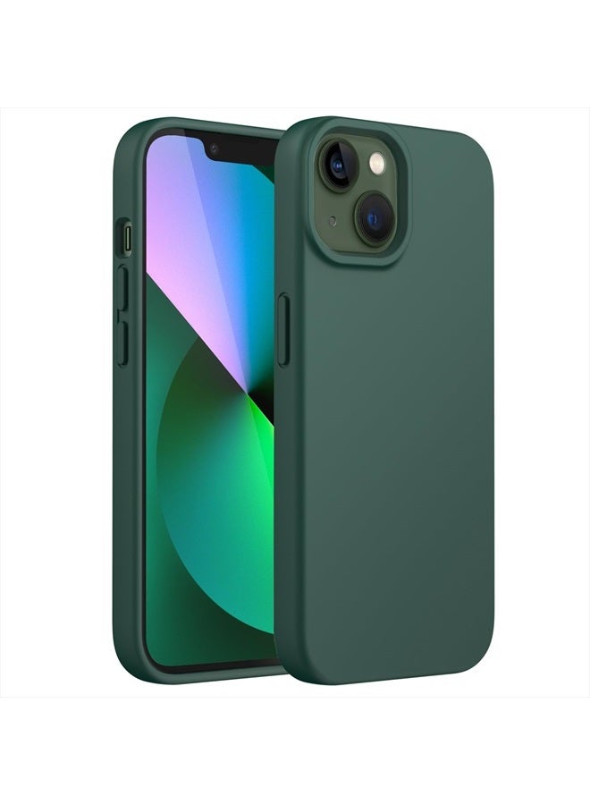 Jetech Silicone Case for iPhone 13 6.1-Inch, Silky-Soft Touch Full-Body Protective Phone Case, Shockproof Cover with Microfiber Lining (Midnight Green) - Image 1