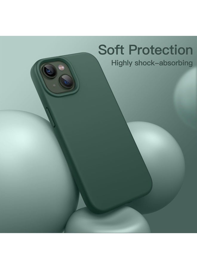Jetech Silicone Case for iPhone 13 6.1-Inch, Silky-Soft Touch Full-Body Protective Phone Case, Shockproof Cover with Microfiber Lining (Midnight Green) - Image 4