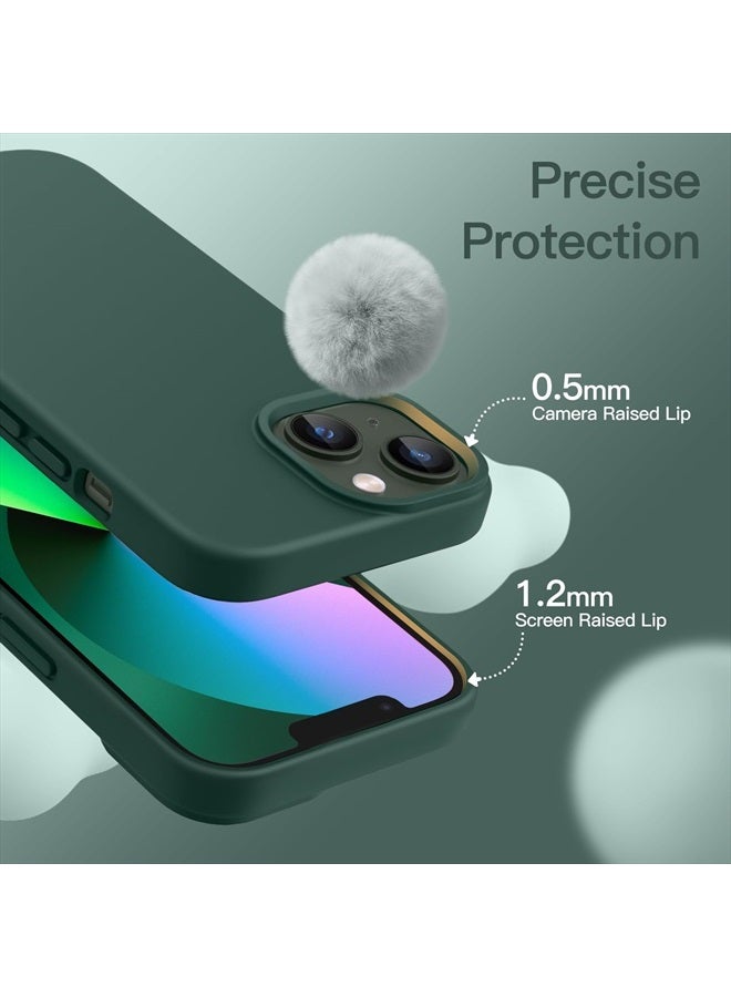 Jetech Silicone Case for iPhone 13 6.1-Inch, Silky-Soft Touch Full-Body Protective Phone Case, Shockproof Cover with Microfiber Lining (Midnight Green) - Image 5