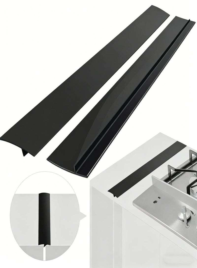 YGNNBC Silicone stovetop cover, oven protector, spill-proof sealant, gap filler, kitchen 2-pack, 30-inch black. - Image 1