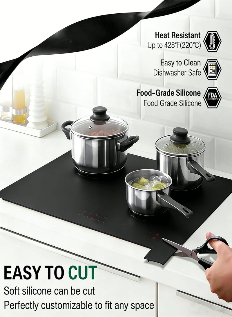 YGNNBC Silicone stovetop cover, oven protector, spill-proof sealant, gap filler, kitchen 2-pack, 30-inch black. - Image 5