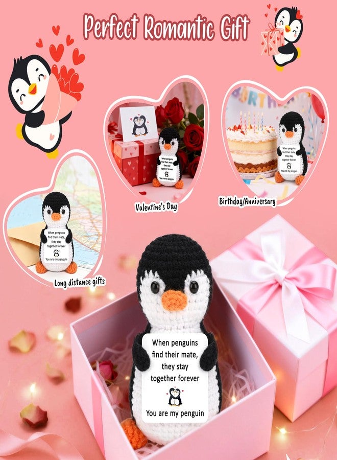 ART-GIFTREE هدايا عيد ميلاد لطيفة على شكل بطريق من ART-GIFTREE للزوجة والزوج، وبطاقة حب في ذكرى الزواج لها أو له، وهدية كروشيه رومانسية لعيد الحب للرجال والنساء، وعيد الأم - Image 4