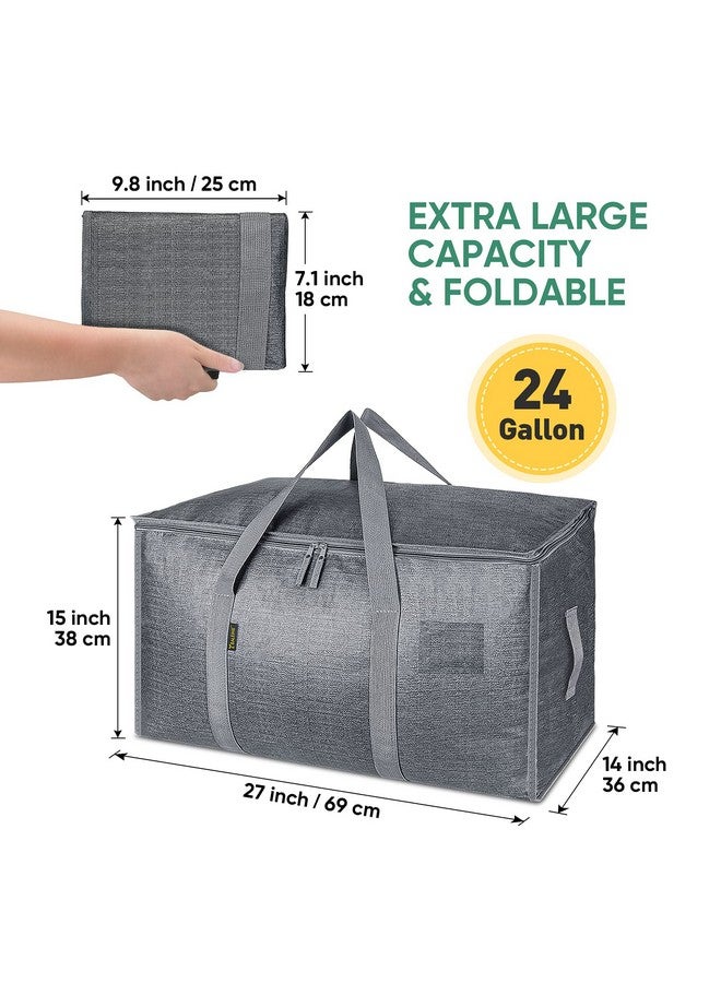 Baleine BALEINE 6-Pack Oversized Moving Bags with Reinforced Handles, Heavy-Duty Storage Tote for Clothes, Moving Supplies (Winter Grey, 6-Pack)  - Image 1
