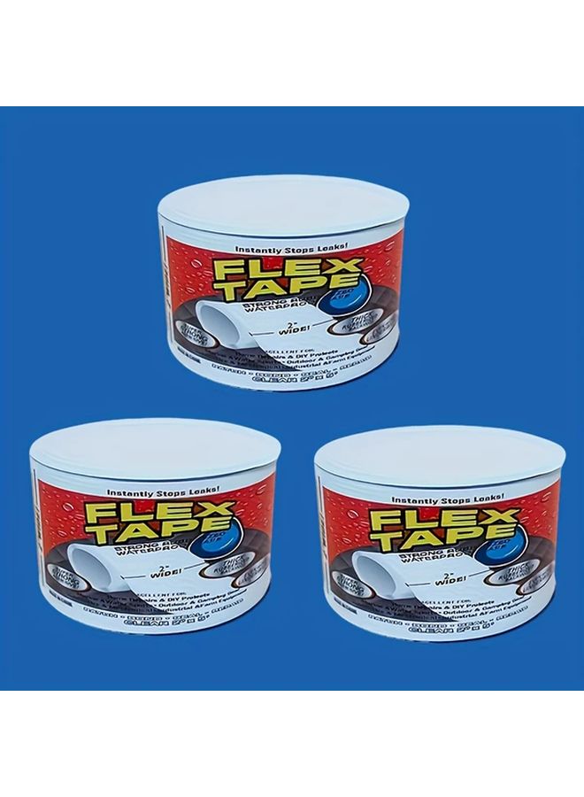 3 Pack White Waterproof Tape 400 Reinforced For Indoor Outdoor Roof Repair - Image 1