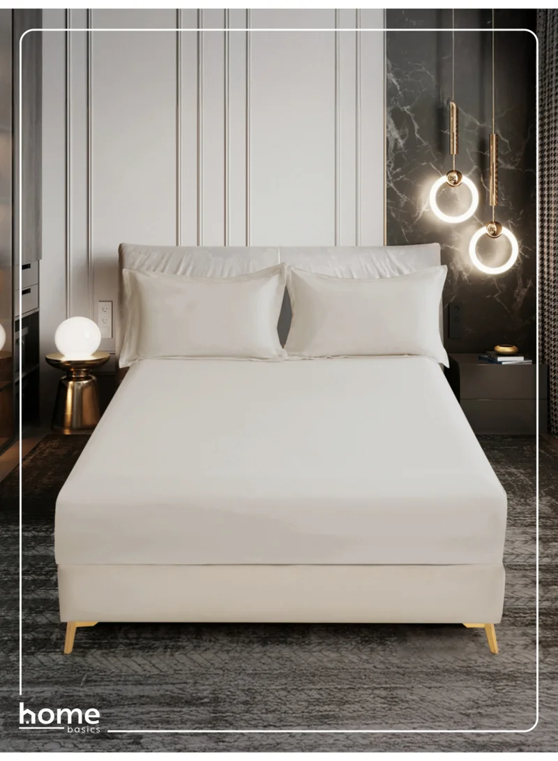 Donetella Bedding Fitted Sheet - Fits 90x200 Cm Bed For Single Bed 2 Pcs (1 Fitted Sheet and 1 Pillowcase) - 30 Cm Deep Pocket - Solid Bed Sheet