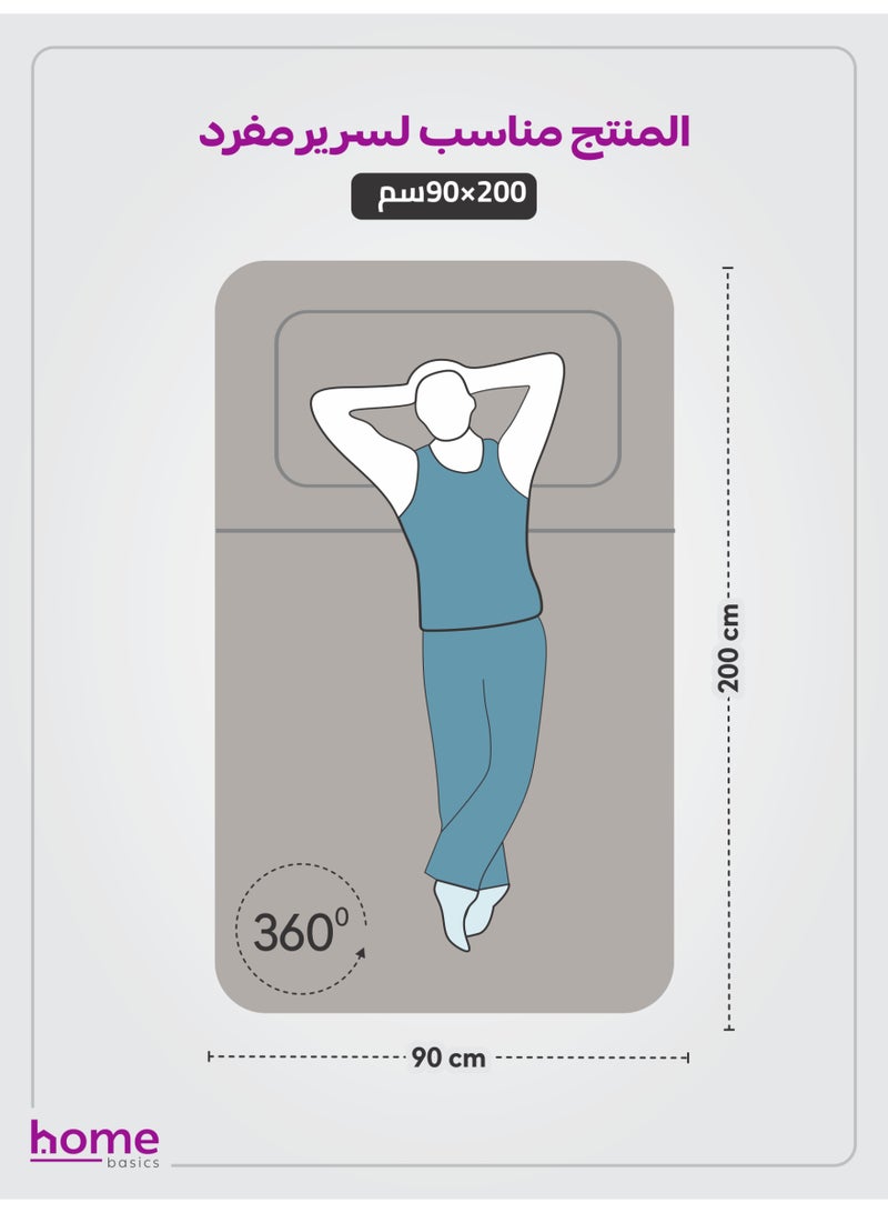 Donetella Bedding Fitted Sheet - Fits 90x200 Cm Bed For Single Bed 2 Pcs (1 Fitted Sheet and 1 Pillowcase) - 30 Cm Deep Pocket - Solid Bed Sheet - Image 2