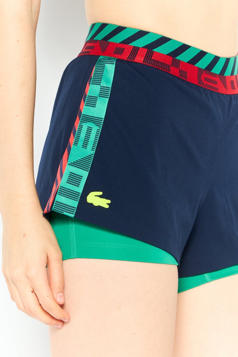 Lacoste Sport Women Sportswear Fit Training Shorts, Navy  - Image 2