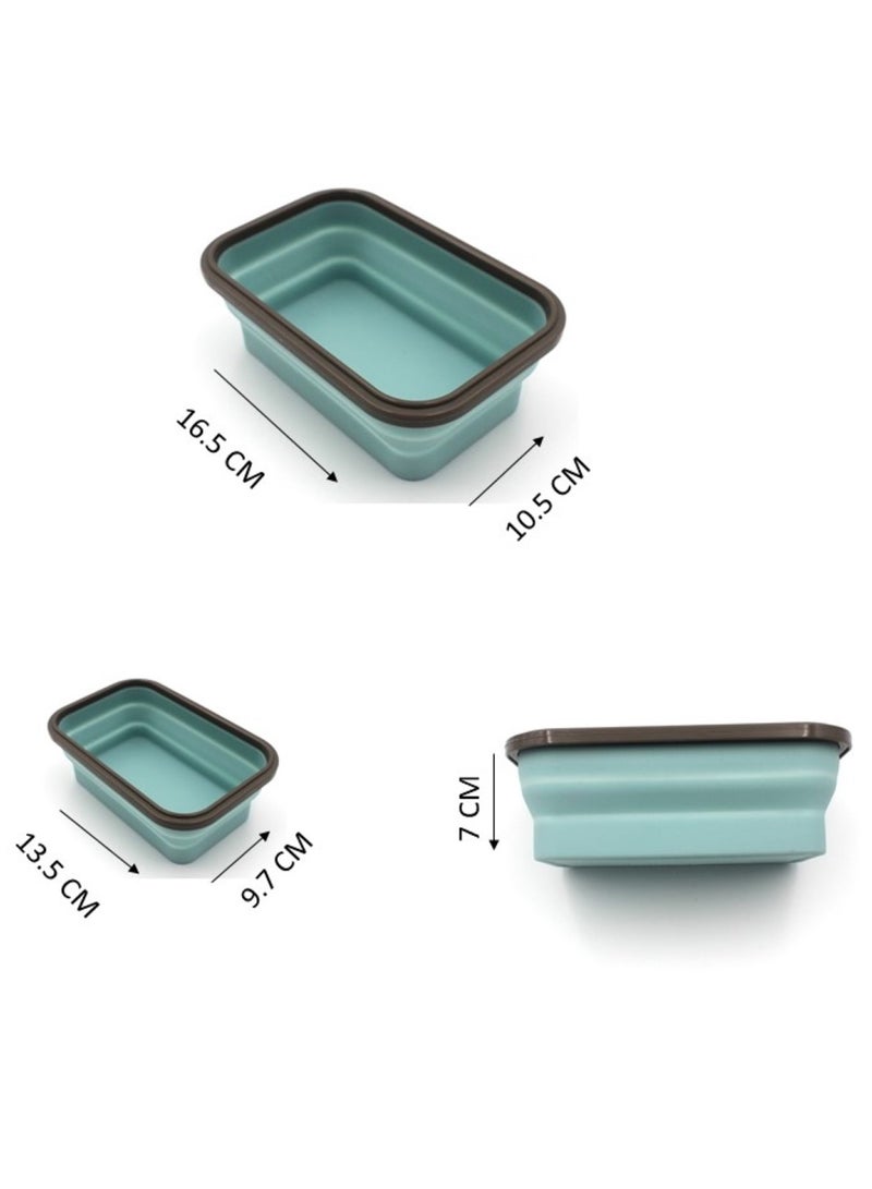 Auroware School Lunch box Set 4 Collapsible Space serving Dishwasher safe Microwave safe Easy to clean