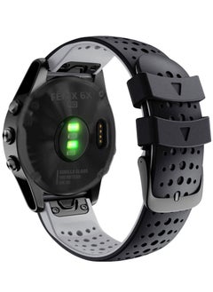 Y&D Silicone Watch Band Waterproof Wristband Strap for Fenix 5X 6X 7X 26mm Quick Release Fit Soft Sport Breathable Garmin Plus 3 HR Enduro Tactix Delta  - Image 1