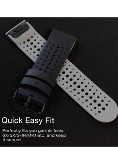 Y&D Silicone Watch Band Waterproof Wristband Strap for Fenix 5X 6X 7X 26mm Quick Release Fit Soft Sport Breathable Garmin Plus 3 HR Enduro Tactix Delta  - Image 2