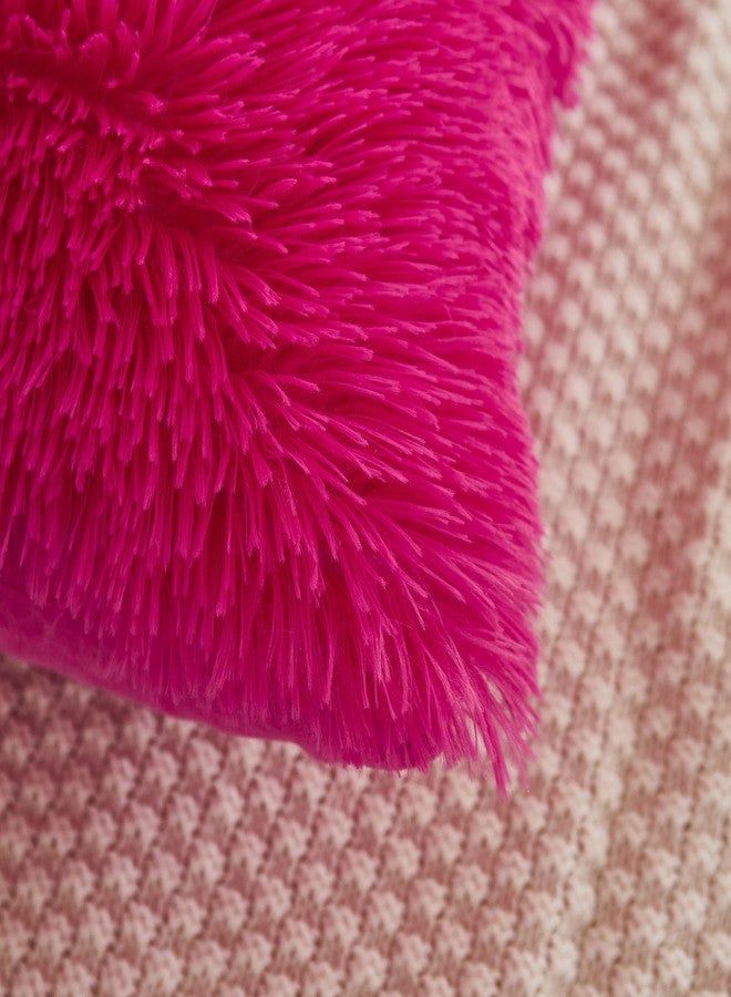Memfydu Faux Fur Fluffy Body Pillow Cover, Hot Pink Plush Shaggy Velvet Body Pillowcase 1 pc, Zipper Closure (21"x54", Hot Pink) - Image 5