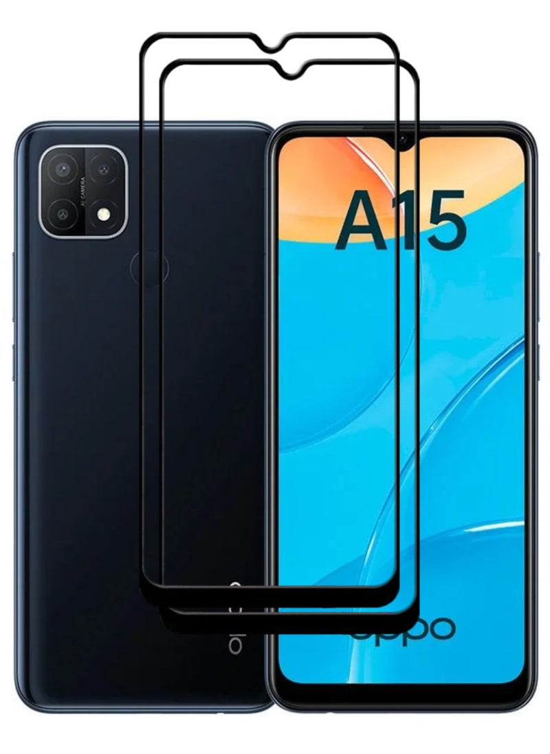 ACLIX 2 Pieces Antistatic ESD Dustproof Premium Quality High Definition Tempered Glass Screen Protector Designed For Oppo A15 - Image 1