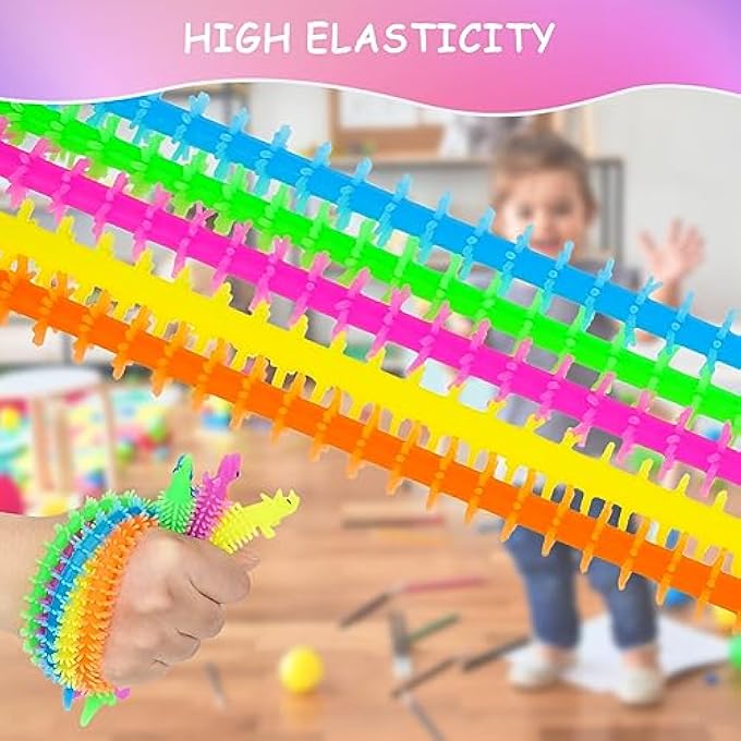 Ainiv Dinosaur Stretchy String Toy, Pack of 10 Stress Relief Toy, Squeeze, Stretchy Strings, Sensory Fidget Toy for Children and Adults with Autism and ADHD Therapy - Image 4