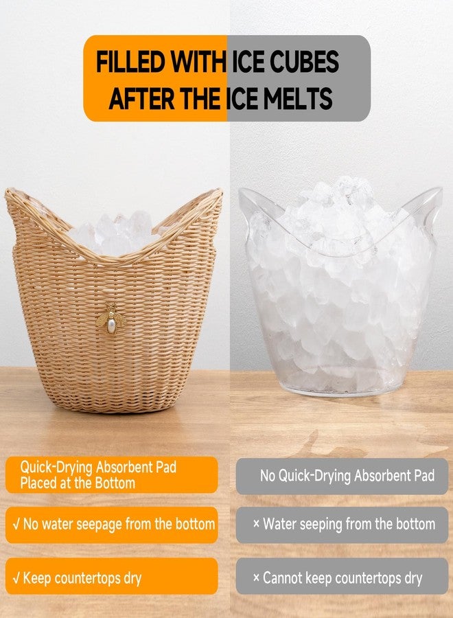 Lexenic دلو ثلج ليكسينيك بمقبض، تصميم سلة مزدوجة الطبقات من النسيج والأكريليك، دلو نبيذ شمبانيا سعة 4 لترات مناسب لحانات الكوكتيل والحفلات - مضاد لتجمد اليدين ومضاد لتسرب الماء (كيتا) - Image 4