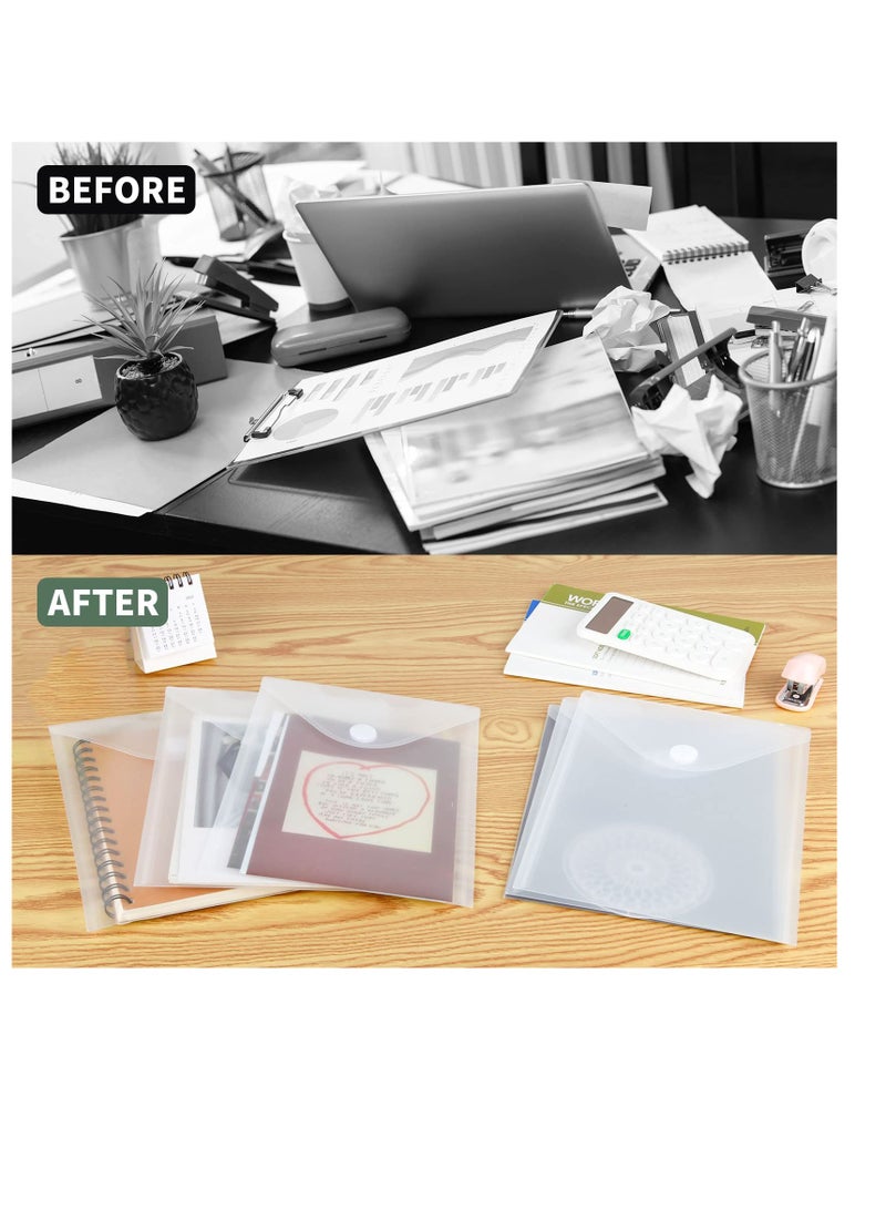 12 Transparent Plastic Storage Pockets for Stamps & Dies - Ideal for Scrapbooking, Card Making & Crafting