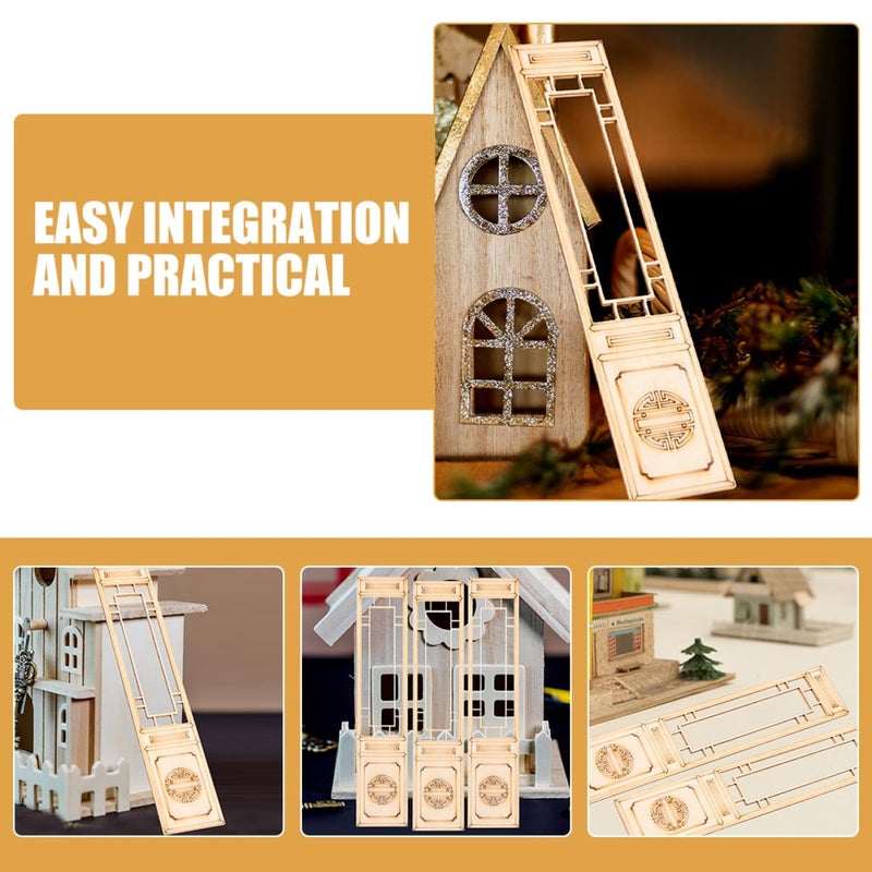 Mini Chinese Wooden Room Divider 18pcs Dollhouse Furniture For DIY Scene Home Decoration - Image 4