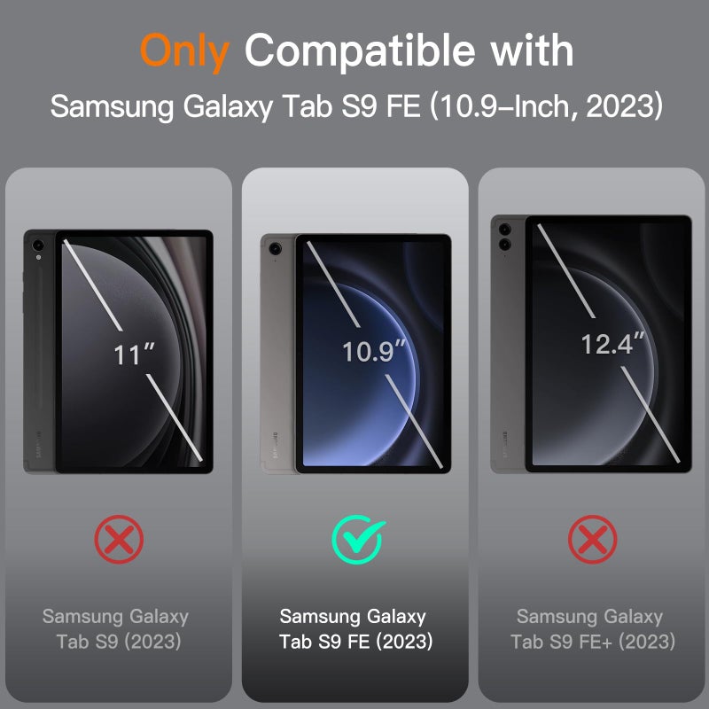 JETech Case for Samsung Galaxy Tab S9 FE 10.9-Inch with S Pen Holder, Slim Folio Stand Protective Tablet Cover, Multi-Angle Viewing (Black) - Image 2