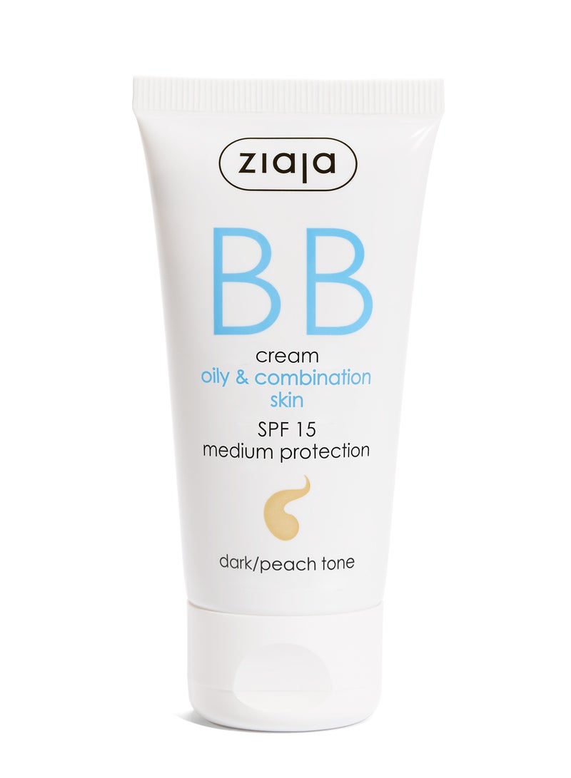 Ziaja BB Cream Oily Combination Skin Dark Peach Tone SPF15 - Image 1