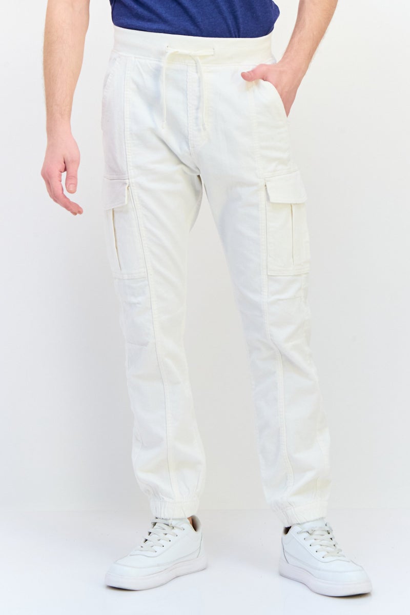 Celio Men Regular Fit Solid Corgo Pants,white  - Image 1