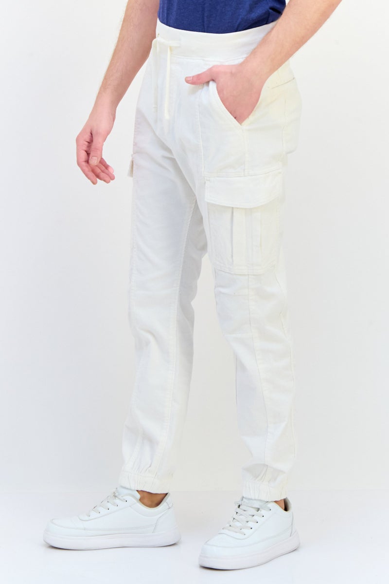 Celio Men Regular Fit Solid Corgo Pants,white  - Image 2