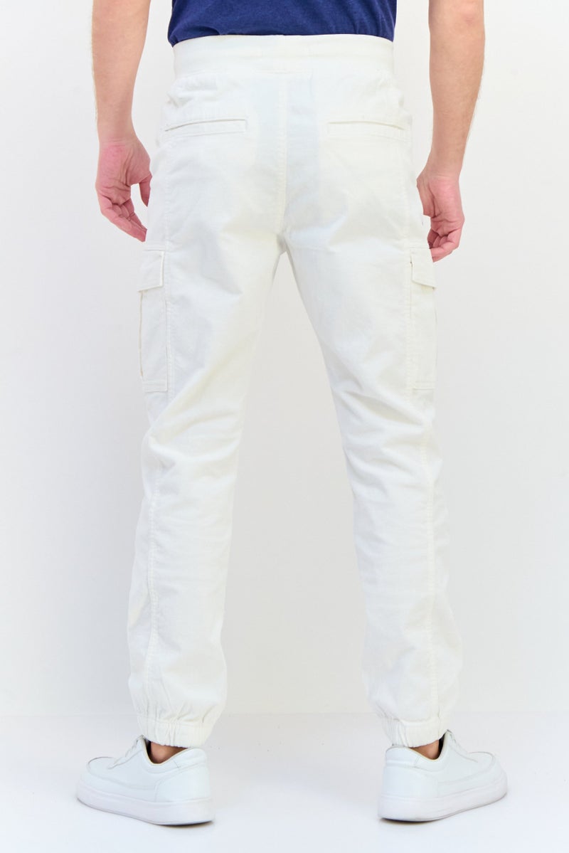 Celio Men Regular Fit Solid Corgo Pants,white  - Image 3