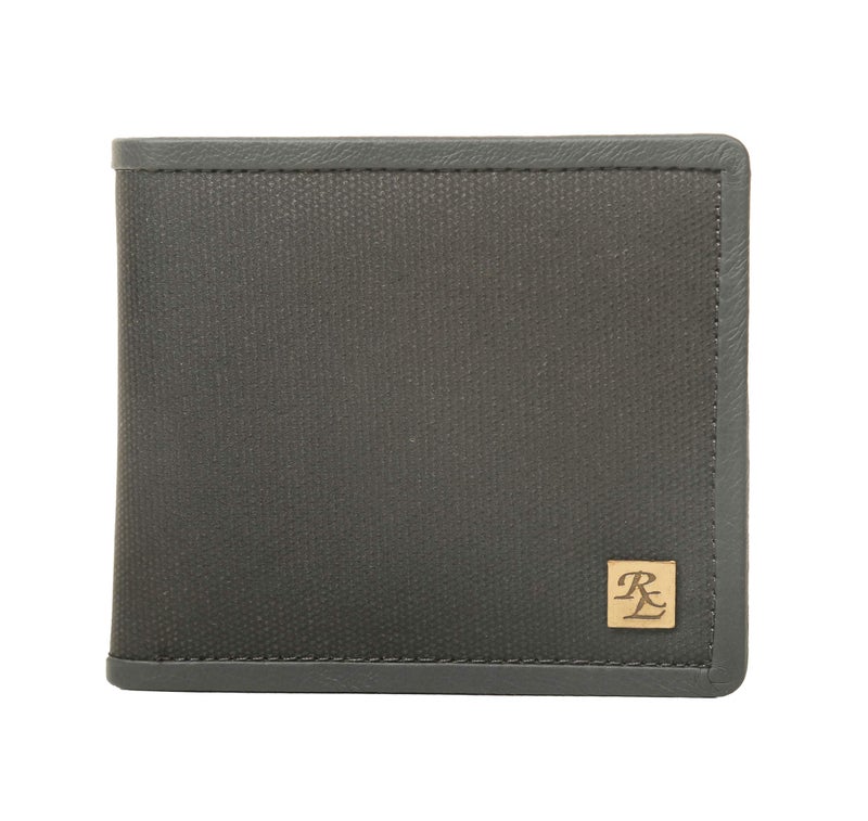 Walletsnbags Epoch Coated Canvas Leather Men's Wallet, Black - Image 1