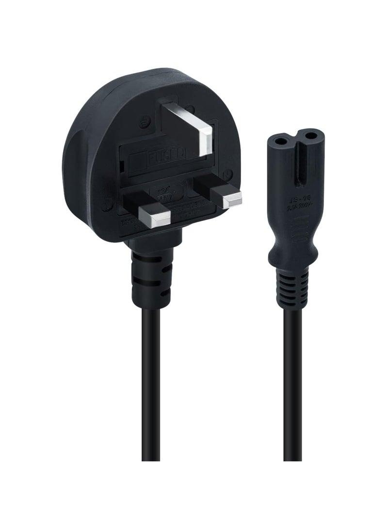 كابل طاقة 3M UK من IEC320C7 إلى BS1363 C7 (شكل 8) متوافق مع سامسونج، إل جي، فيليبس، توشيبا، طابعات، بلايستيشن 4/3/5، وأجهزة أخرى - Image 1