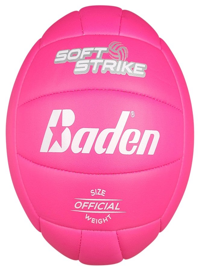 Baden | Soft Strike | Cushioned Synthetic Leather Recreational Volleyball | Indoor/Outdoor for Beginners & Youth | Official Size | Pink - Image 1