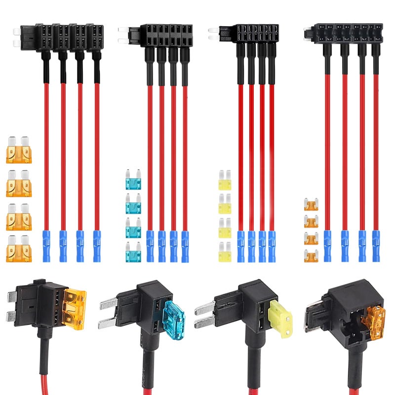 BFXM 16 Pack 4 Types 12V Car Add-a-Circuit Fuse Tap Adapter,Standard Mini Micro2 and Low Profile Fuse Taps for Cars Trucks Boats - Image 1