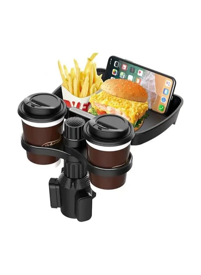 Car cup holder with a detachable rotating food tray in addition to 2 small cup slots /CZ-94200 - Image 1
