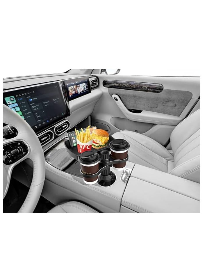 Car cup holder with a detachable rotating food tray in addition to 2 small cup slots /CZ-94200 - Image 2