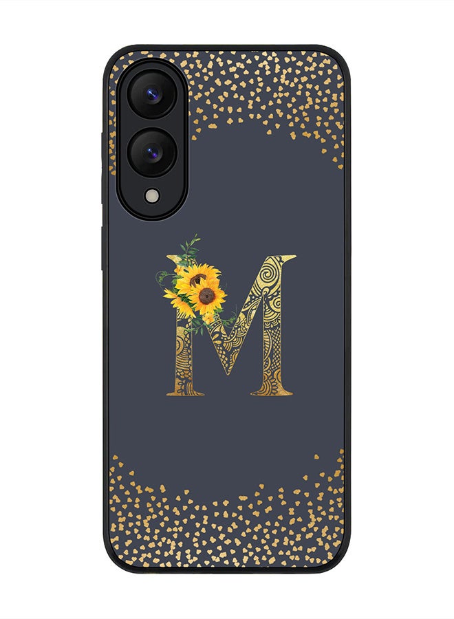 Stylizedd For Samsung Galaxy S25 Edge Case,Slim fit Camera Protection, Shockproof Thin Phone cover  - Custom Floral Monogram - M  (Grey )