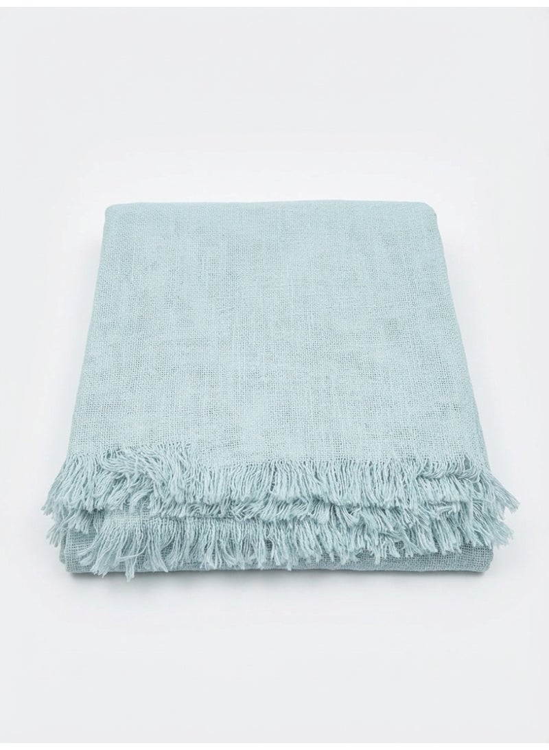 Ambrosia بطانية قطن ناعمة رمادية فاتحة - 130 × 160 سم - 400 جرام لكل متر مربع - Image 1