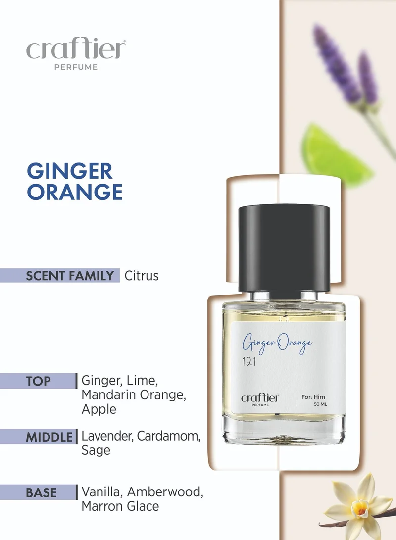 Craftier Perfume Inspired-Stronger With You Freeze GINGER ORANGE - Inspired of-STRONGER WITH YOU FREEZE, Eau De Parfum for Men - 50ml, Long Lasting Citrus Fragrance Upto 48 Hrs, Travel Size Men's Perfume for Men | Best Price UAE