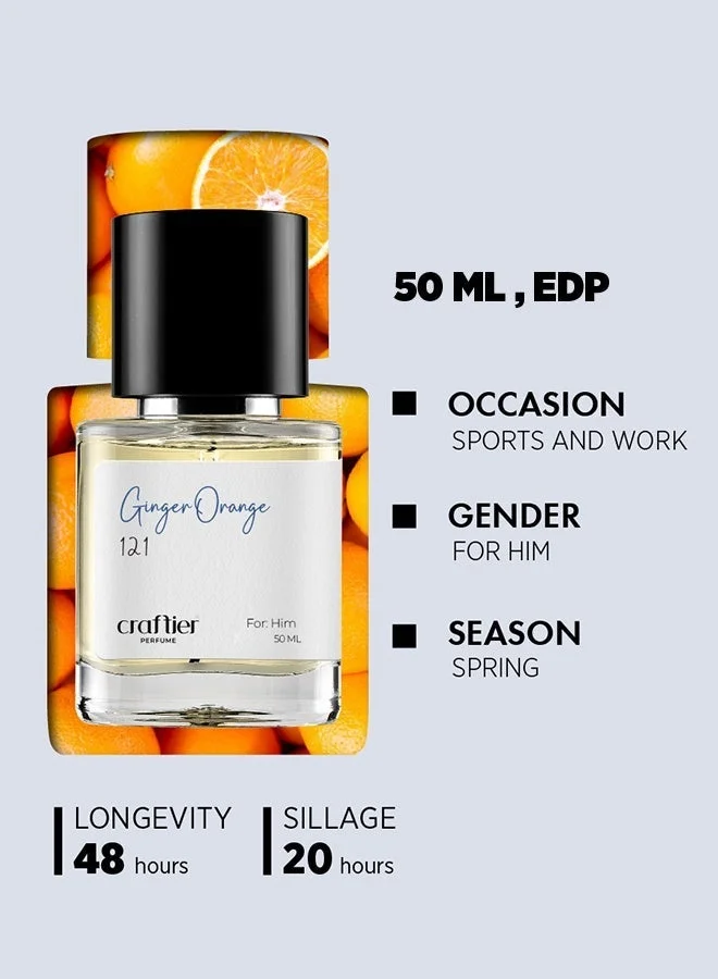 Craftier Perfume Inspired-Stronger With You Freeze GINGER ORANGE - Inspired of-STRONGER WITH YOU FREEZE, Eau De Parfum for Men - 50ml, Long Lasting Citrus Fragrance Upto 48 Hrs, Travel Size Men's Perfume for Men | Best Price UAE