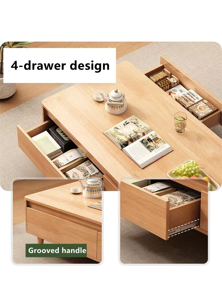 Kutis Multifunctional Modern Living Room Table Coffee Table with 4 Drawer Ecological Wood Board 120x60x45 CM - Image 5
