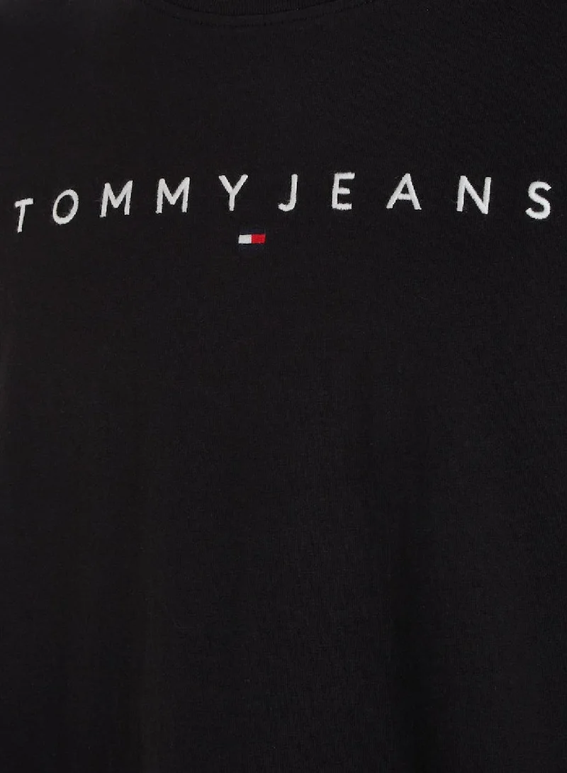TOMMY JEANS Men's Logo Featuring a Crew Neck T-Shirt -  Pure cotton, Black