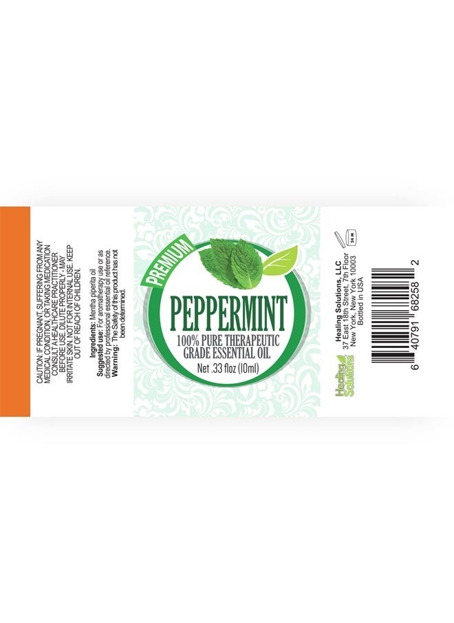 Healing Solutions Peppermint Essential Oil - 100% Pure Therapeutic Grade Peppermint Oil - 10ml  - Image 3