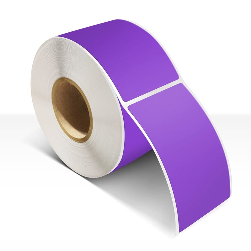 Rectangle Labels Sticker 35 Inch Vinyl Floor Stickers Color Coding Name Tags Roll Removable 200 PCS Purple