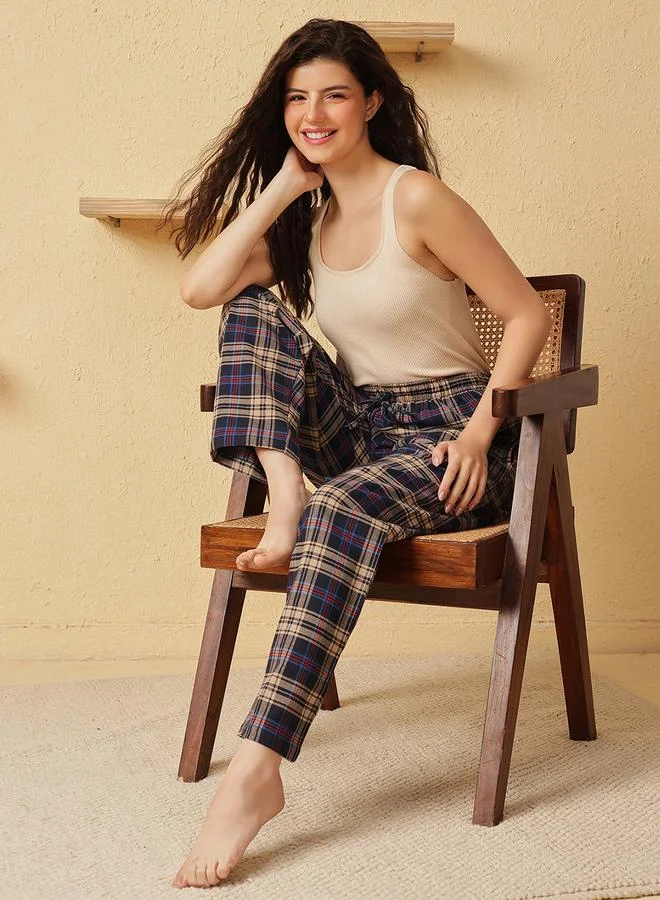 كلوفيا بنطال بيجاما نسائي كاروهات