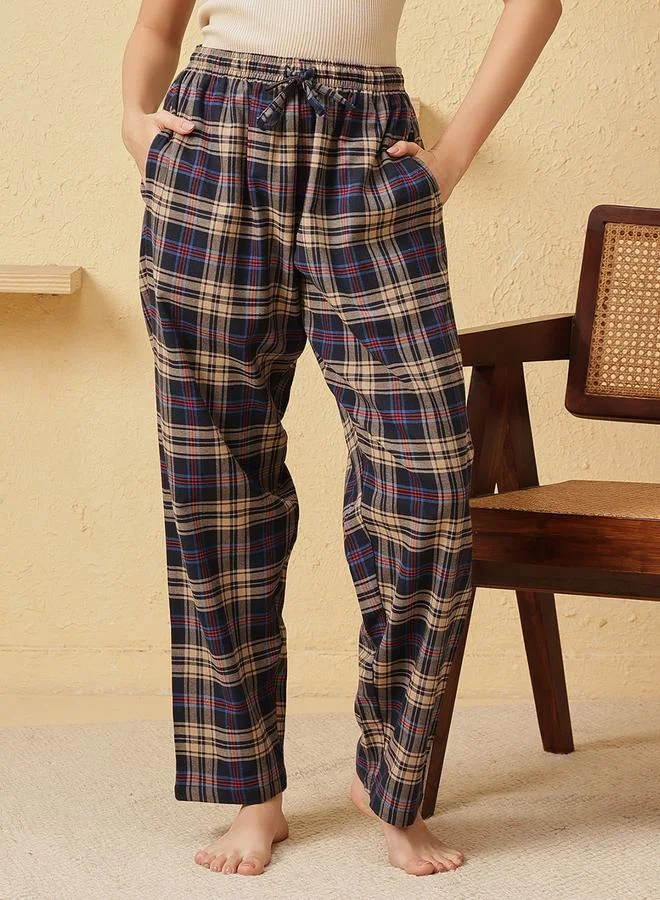 كلوفيا بنطال بيجاما نسائي كاروهات