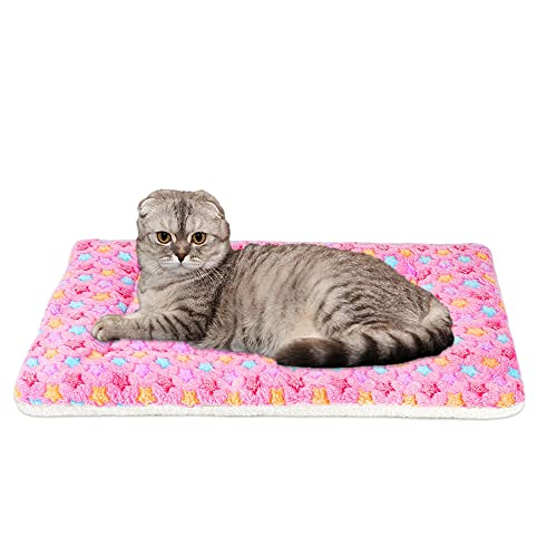 FJWYSANGU Pet Blanket Premium Fluffy Flannel Cushion Soft and Warm Mat for Dogs Cats(Star/Pink,Small) - Image 1