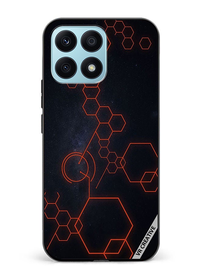 Protective Case Cover For Honor X8a Abstract Hexagon Design Multicolour