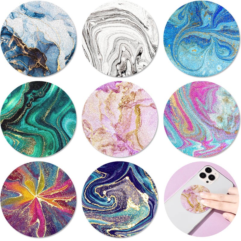 Leinuosen 64 Pcs Calm Stickers for Anxiety Sensory Stickers Mandala Textured Strips Round Tactile Rough Calm Sensory Strips Marble Fidget Adhesives Relief Anxiety Items for Adults Teens PhoneMarble 